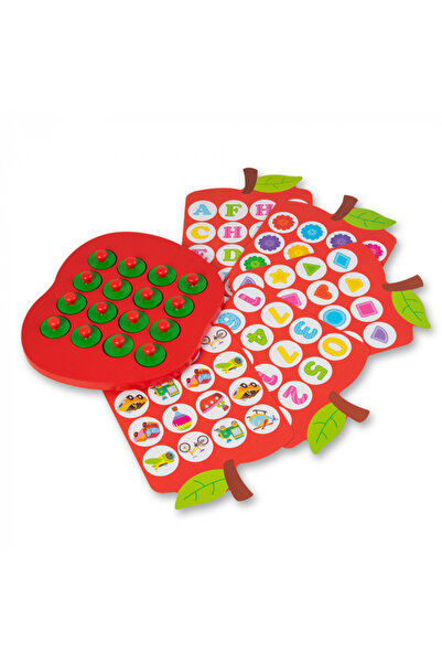 Nurio Joc educativ din lemn de memorie și dexteritate - Apple -