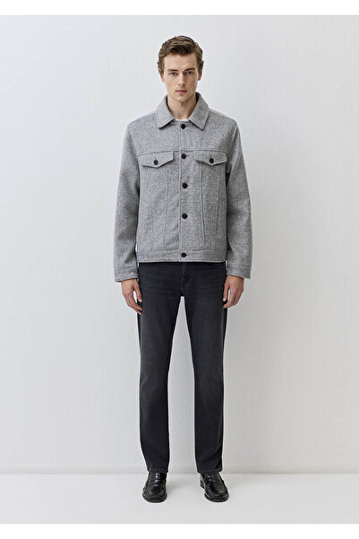 Mavi Men's Wool Blend Gray Jacket 0110600-80018