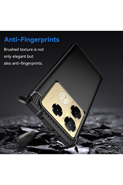 erorex Case Cover For Infinix Note 40 Pro+ 5G Carbon Fiber Brushed Texture Tpu Phone Case Black