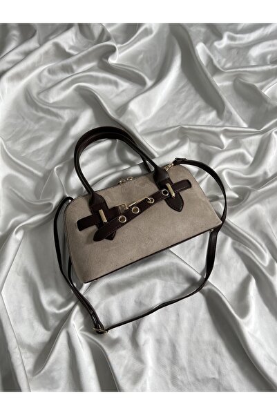 Mia Collection Carlos Model El Ve Kadın Omuz Çantası Süet Vizon