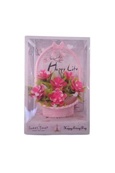 Vision XXI Ornament Buchet De Flori In Suport Roz Model Cosulet Cu Fundita