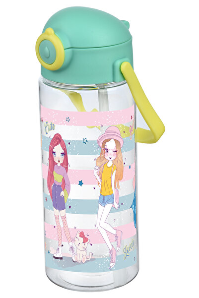 Emofom زجاجة مياه فوكس مع شفاطة 400 مل مع آلية قفل زجاجة مياه للأطفال زجاجة مياه للأطفال