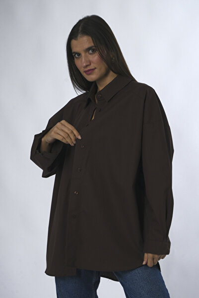 ABBRA Γυναικείο πουκάμισο από 100% βαμβακερό ποπλίνα