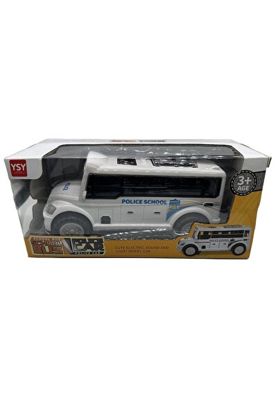 Vision XXI Toy school bus, 20 cm, Bump and Go mechanism, with lights and sounds, white, + 3 years