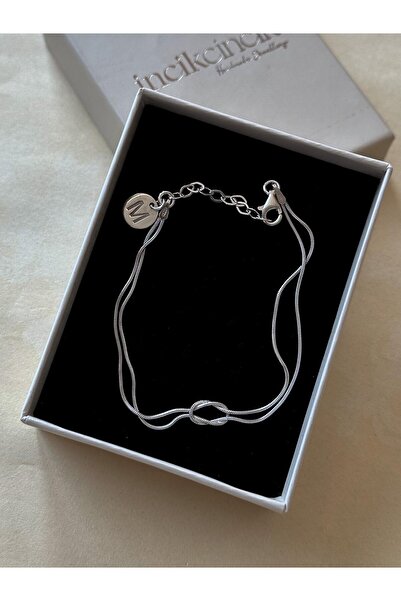 İncikcincik Harfli Düğüm Bileklik - 925 Ayar Gümüş