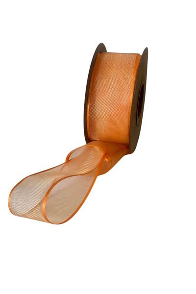 EL İŞİ DİY CRAFT شريط قماش شيفون برتقالي 4 سم × 20 متر لتغليف الهدايا اليدوية الصنع وتزيين الأشرطة بنفسك