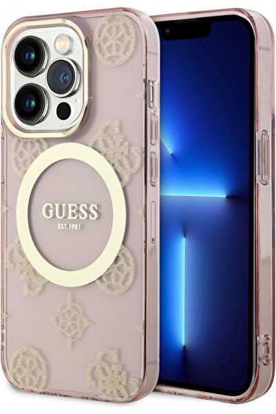 CG Mobile Guess IML Slim Liquid Silicone MagSafe Case for iPhone 15 Pro 6.1 - Gold/Pink