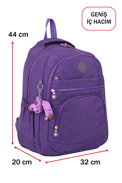Dada Purple School Bag with Side Pockets and Multiple Compartments