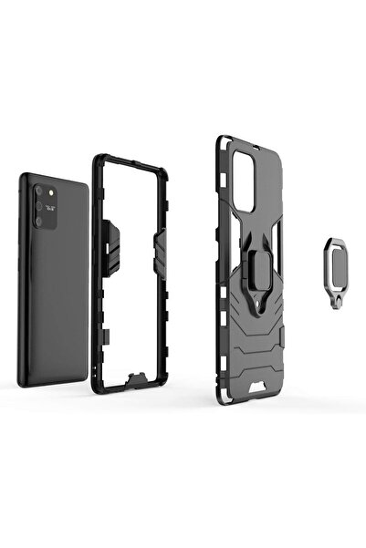 erorex For Samsung Galaxy S10 Lite Ring Car Holder Phone Case Cover Black