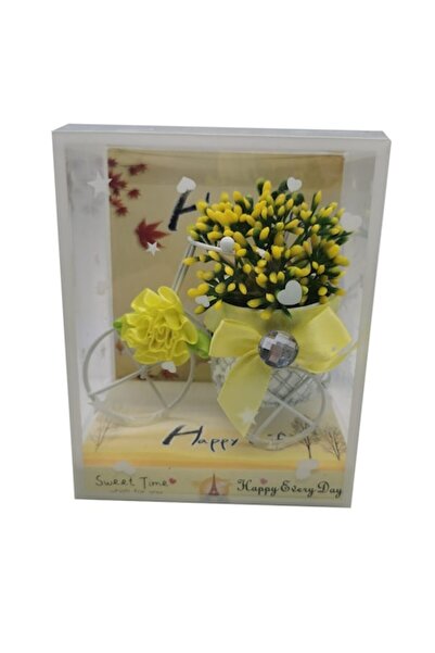 Vision XXI Aranjament floral Bike cu flori, cutie cadou, galben, Colecție