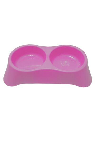 Vision XXI Bol dublu pentru animale de companie, Vision XXI, plastic, roz, 28x15cm