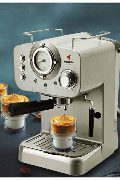 MEBASHI ME-ECM2009R Espresso Coffee Machine - 20 Bar Pressure, 1.25L Capacity, with Aluminium Alloy