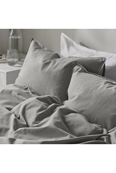IKEA ÄNGSLILJA Duvet cover and 2 pillowcases, grey, 240 x 220/50 x 80 cm