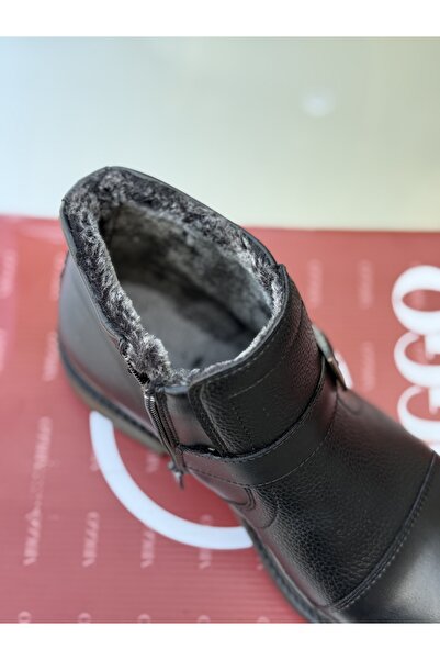 DostumGiyim Deri Erkek Kışlık Günlük Kürklü Fermuarlı Bot