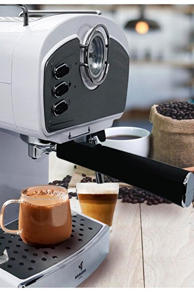 MEBASHI Espresso Coffee Machine - 1.5L, 20 Bar, Black with Pressure Meter and Detachable Frothing No