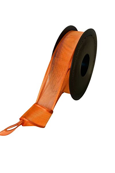 EL İŞİ DİY CRAFT Orange Chiffon Tulle Fabric Ribbon 2 cm X 20 Meters Handcraf...