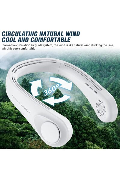 Generic Portable Neck Fan | USB Powered Portable Cooling Personal Fans, Cooling Hanging Neck Fan, Headphone
