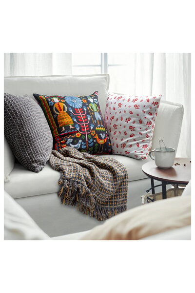 IKEA FLIKBRUNÖRT Throw, check pattern, 130 x 170 cm