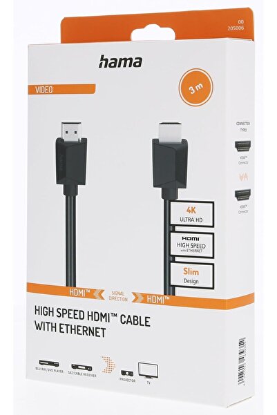 Hama كابل HDMI عالي السرعة مع إيثرنت 205006، بطول 3 أمتار