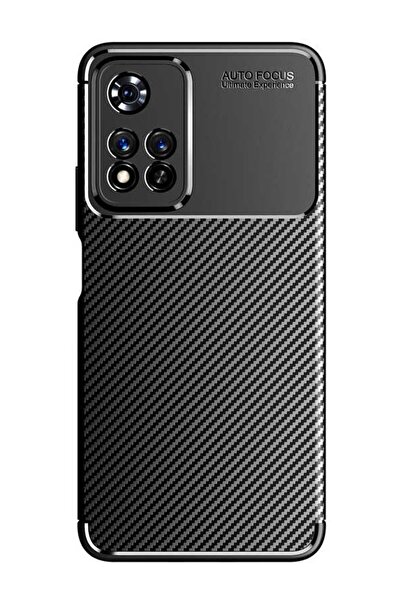 Fibaks Redmi Note 11 Pro Plus 5G Kılıf Kamera Çıkıntılı Karbon Fiber Desenli Renk Atmaz Koruyucu Kapak