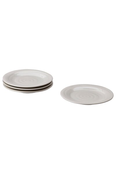 IKEA SANDSKÄDDA Side plate, light grey-beige, 20 cm