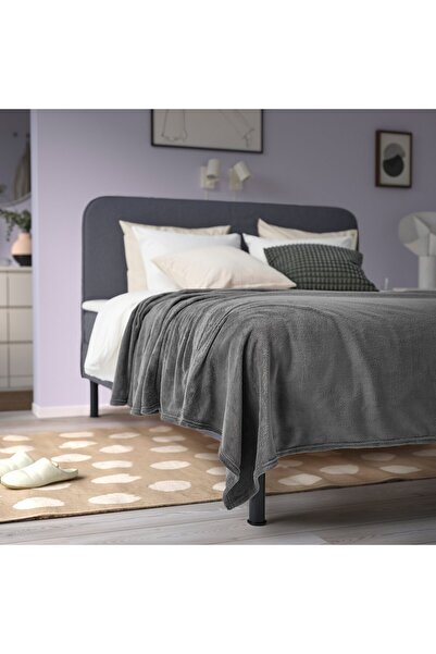 IKEA TRATTVIVA Bedspread, dark grey, 230 x 250 cm