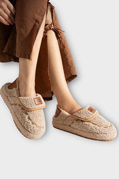 Liger Fluffy No Sound Eva Sole Women's Slippers Beige