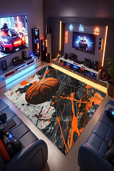 Reyhani BASKETBOL Desenli Kaymaz Taban Makinede Yıkanabilir Gaming Oyuncu Gam...