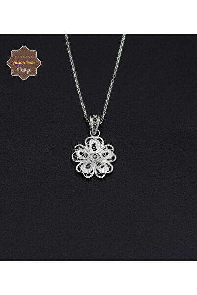 Midyat Nurtaş Gümüş Çiçek Model 925 Ayar Saf Gümüş Telkari Kadın Kolye 201024662