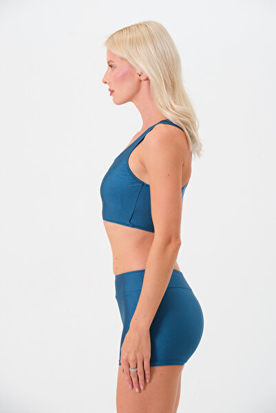 sandsunsea textile product Γυναικείο μαγιό μπικίνι με λαιμόκοψη σε χρώμα σορτς, μπικίνι για κολύμβηση στην πισίνα, αθλητικό μπικίνι