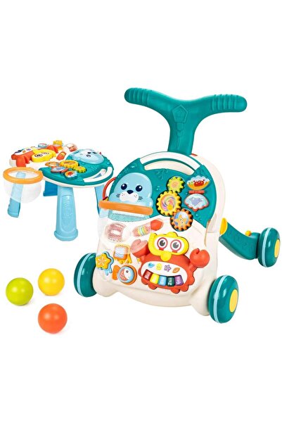 huanger - مشاية أطفال مع لوحة تعليمية - أزرق سماوي