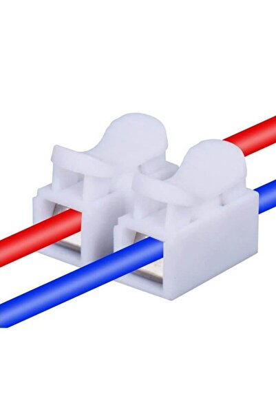 Diyotlab Hızlı Kablo Ekleme Aparatı - Kablo Birleştirme Konnektörü -2 Li Yaylı Basmalı Klemens - 50 Adet