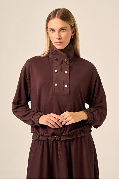 FTZ WOMEN Women's Parachute Detailed Skirt Suit Brown 31197