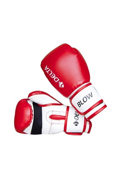 Delta قفازات ملاكمة قوية باللونين الأحمر والأبيض