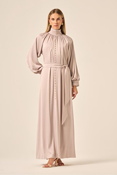 FTZ WOMEN Women's Silk Satin Dress Stone 31208