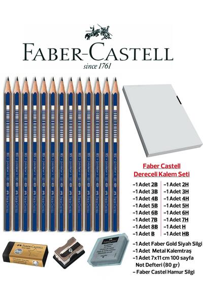Faber Castell Resim Kalemi Dereceli Kara Kalem Seti B-HB-2B-3B-4B-5B-6B-7B-8B...