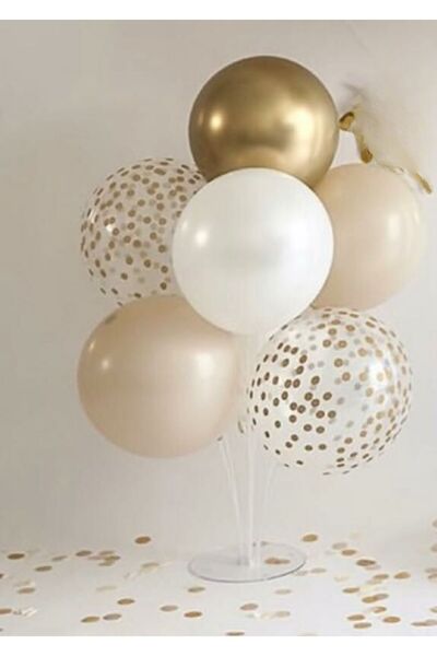 BALON DİYARI Banner cu 12 baloane din folie de 1 an, set de ziua de nastere de elită cu suport de 7 piese