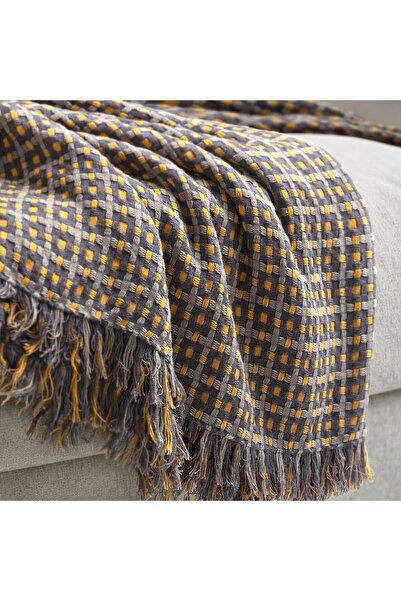 IKEA FLIKBRUNÖRT Throw, check pattern, 130 x 170 cm