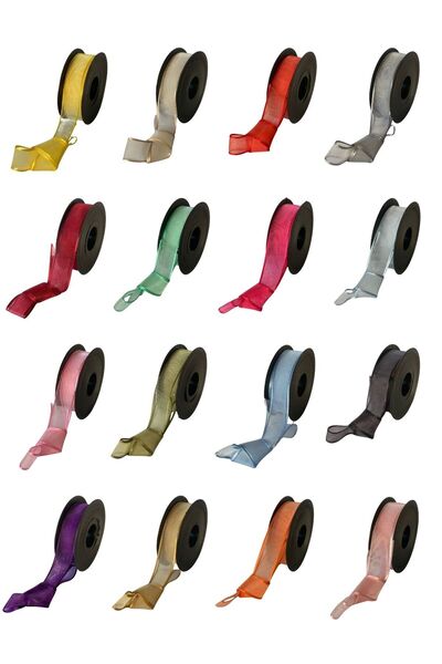 EL İŞİ DİY CRAFT Black Chiffon Tulle Fabric Ribbon 2 cm X 20 Meters Handcrafted Gift Wrapping DIY Decoration Ribbon Bow