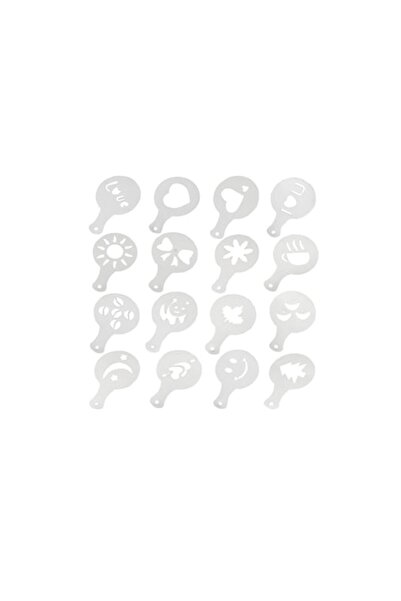 Doty Set 16 forme de ornat cafea sau prajituri CoffeeArt, din plastic, reutil...