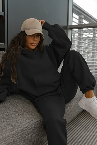 CMZ COLLECTİON Set de trening unisex supradimensionat cu 3 fire – Hanorac cu ...