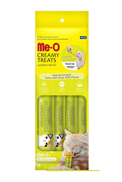me-o Creamy Cat Treats Tuna with Goat Milk 15 g x 4 x 12 - 1 Box