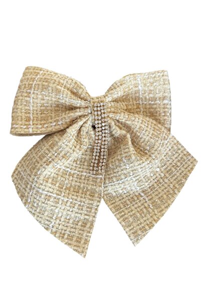 TAKIŞTIR Yellow Color Ribbon Figured Stone Detailed Automatic Buckle