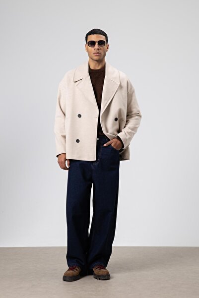 VAMOSCLO oversized διπλό πέτο Κοντό Μπουφάν Κασετίνα Πέτρα