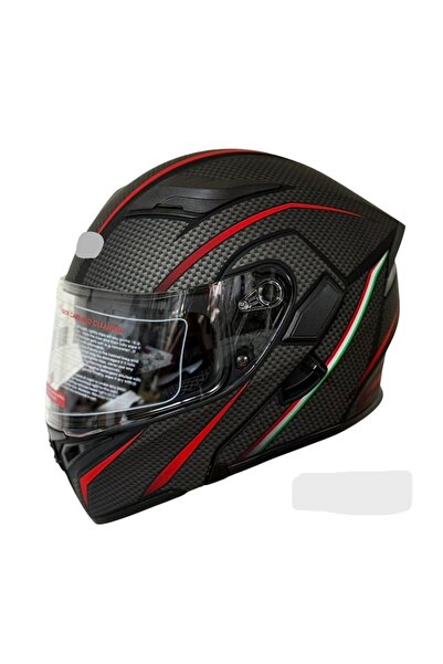 EFORMOTOR ÇENE AÇILIR KASK KARBON DESEN XL