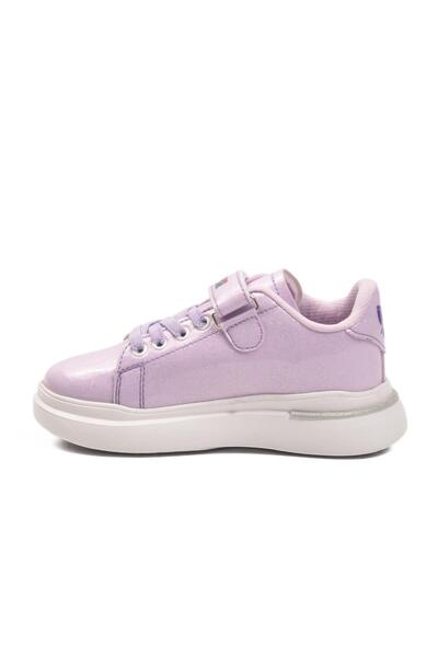 WALKWAY 2540-26K P Lilac Patent Leather-Silvery Children's Sports Shoes Ruffon