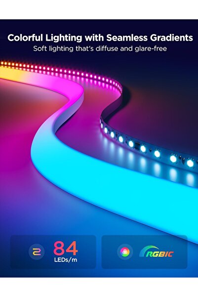 Govee Neon Rope Light for Wall Lining, LED Rope Lights Work with Matter, Google Assistant, Alexa, 16