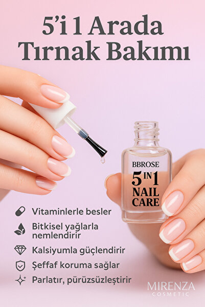 mirenza cosmetic Güçlendirici 5’i 1 Arada Tırnak Bakım Cilası Vitaminli Şeffa...