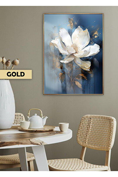 Harikabirev |   MODEL 01 DE GARDENIA ALBASTRU-ARANJAT AUR |   TABLA DE STICLA TEMPLATA CU CADRU, SIMPLE, VERTICALA