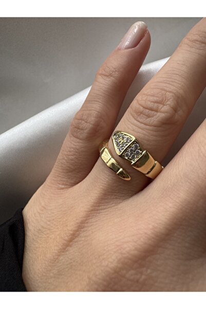 Petra Jeweils خاتم ذهبي مرصع بحجر الثعبان